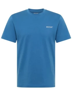 Mustang Herren T-Shirt in blau - Ausschnitt: Rundhals