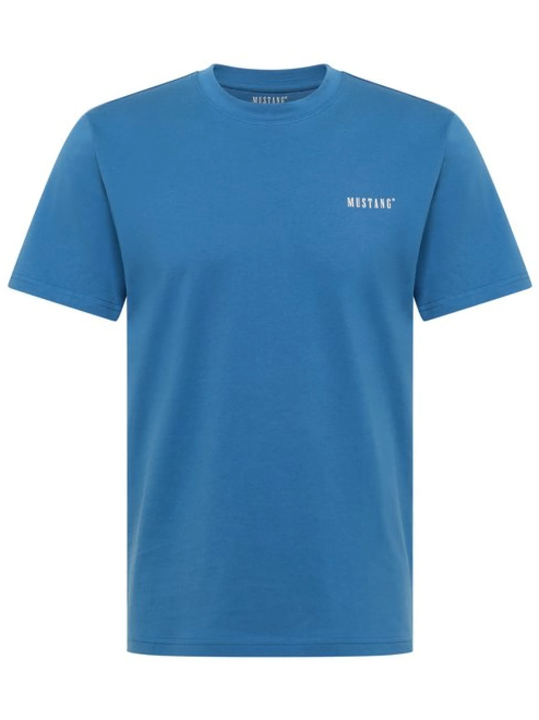 Mustang Herren T-Shirt in blau - Ausschnitt: Rundhals