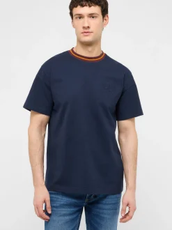 Mustang Herren T-Shirt in blau - Ausschnitt: Rundhals