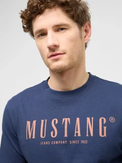 Mustang Herren T-Shirt in blau - Ausschnitt: Rundhals