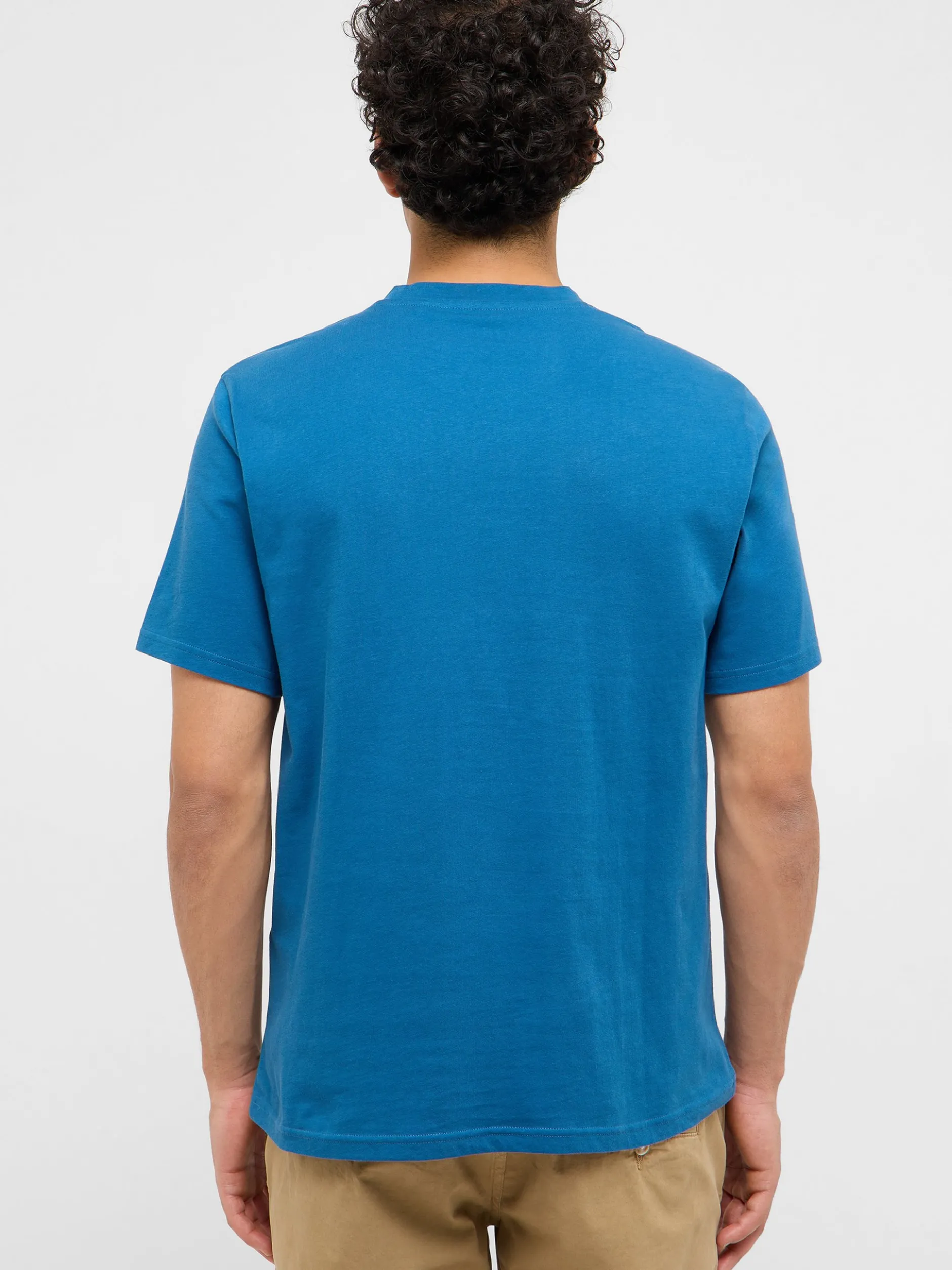 Mustang Herren T-Shirt in blau - Ausschnitt: Rundhals