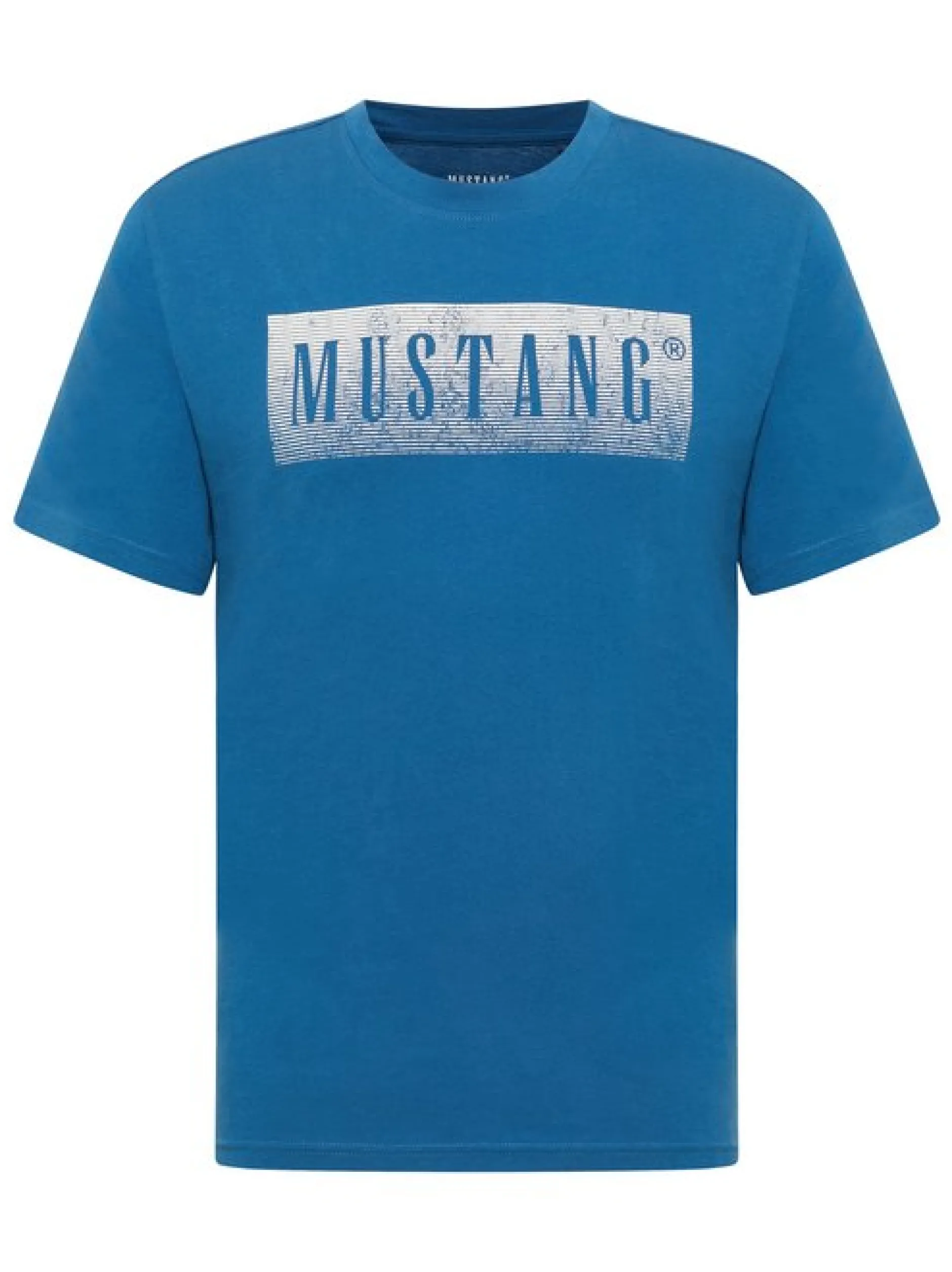 Mustang Herren T-Shirt in blau - Ausschnitt: Rundhals