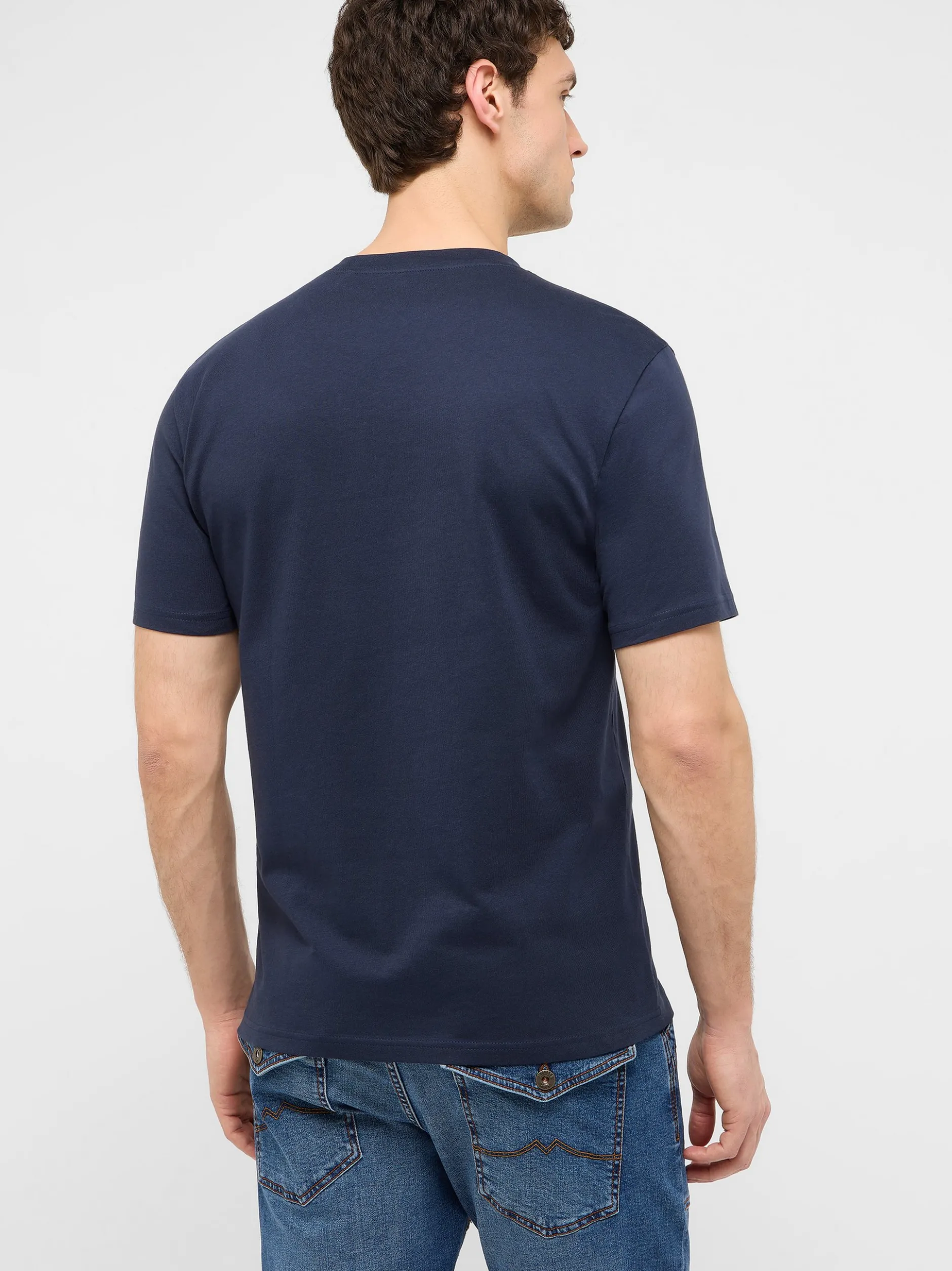 Mustang Herren T-Shirt in blau - Ausschnitt: Rundhals
