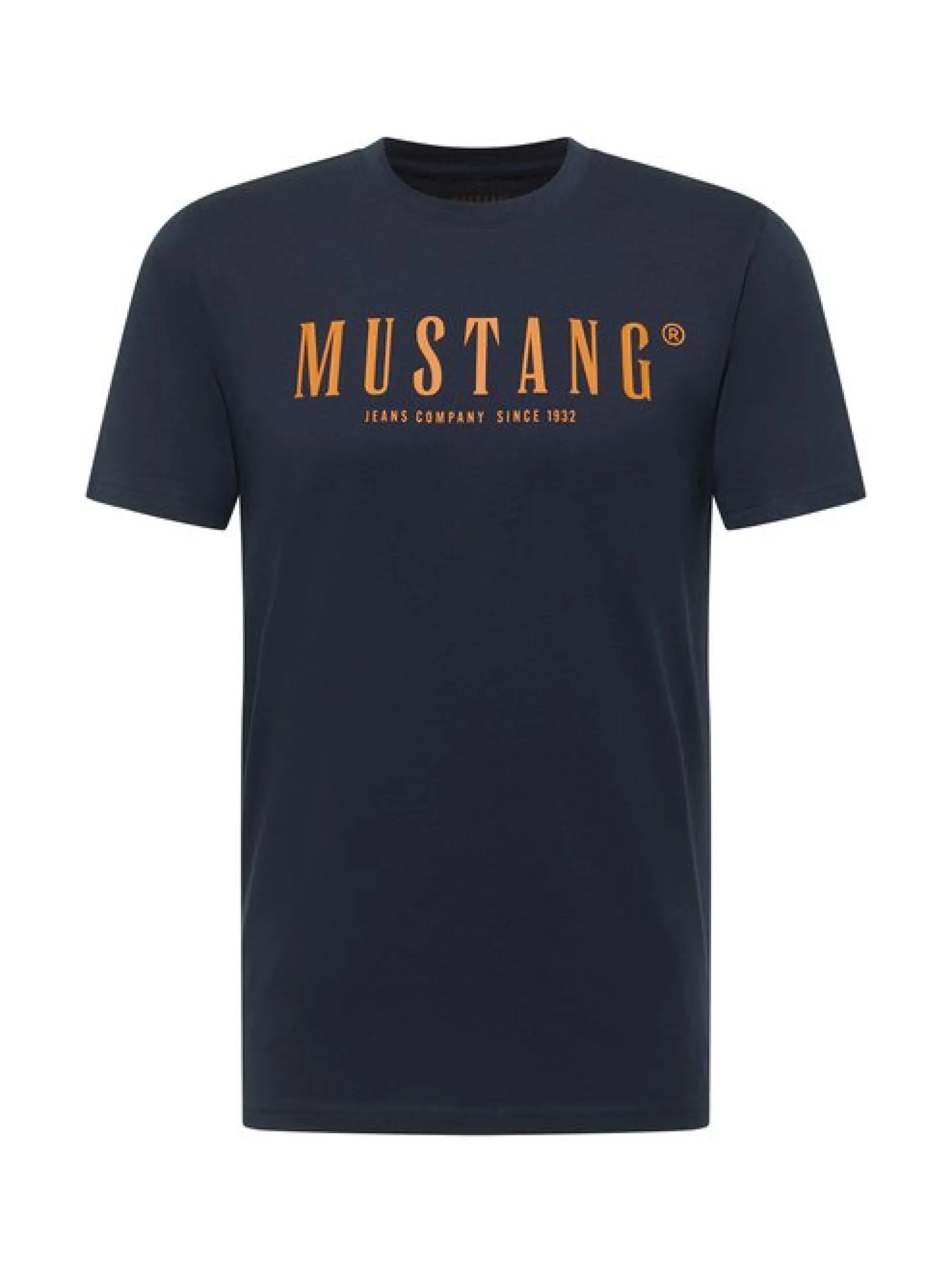 Mustang Herren T-Shirt in blau - Ausschnitt: Rundhals