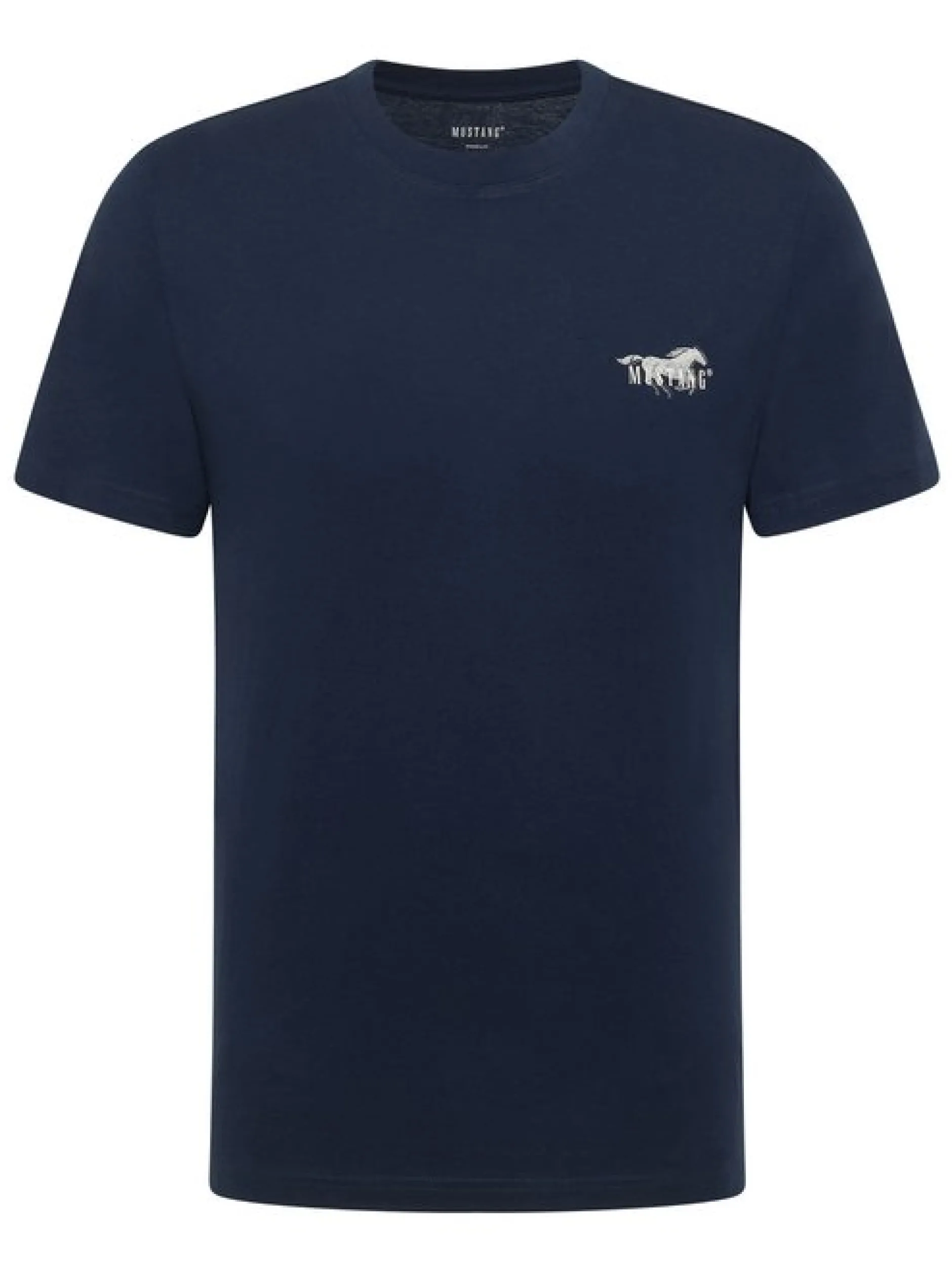 Mustang Herren T-Shirt in blau - Ausschnitt: Rundhals