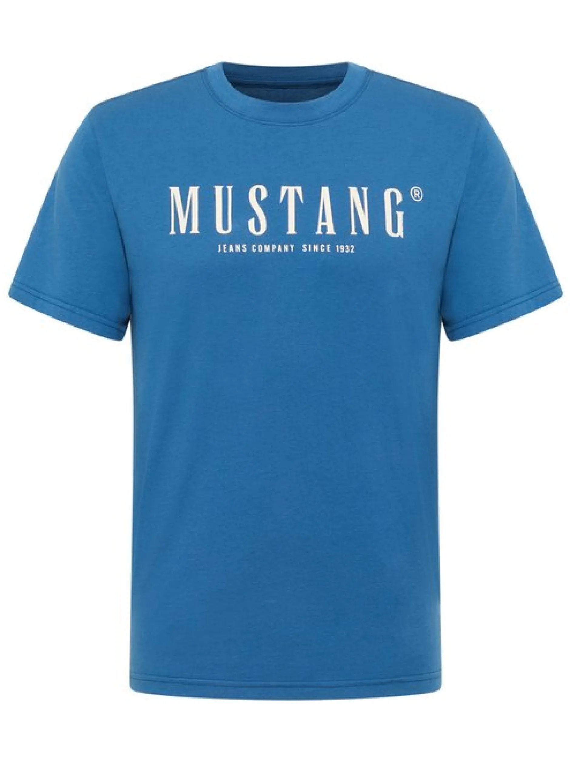 Mustang Herren T-Shirt in blau - Ausschnitt: Rundhals