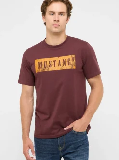 Mustang Herren T-Shirt in braun - Ausschnitt: Rundhals