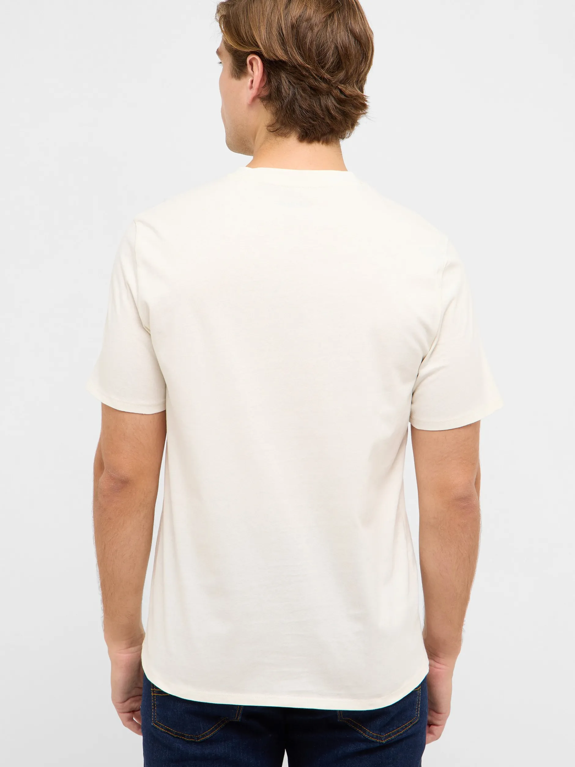 Mustang Herren T-Shirt in ecru - Ausschnitt: Rundhals