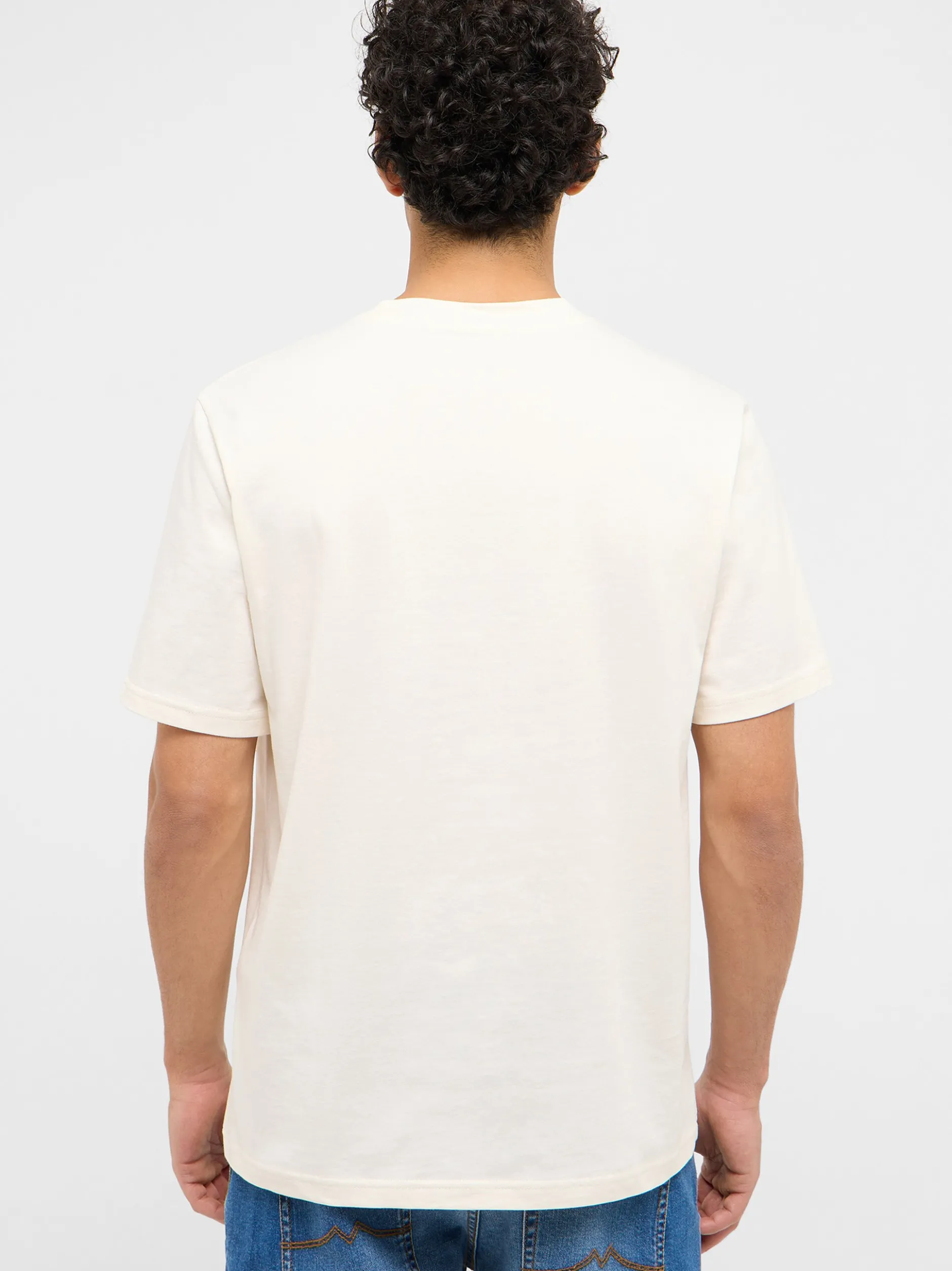 Mustang Herren T-Shirt in ecru - Ausschnitt: Rundhals
