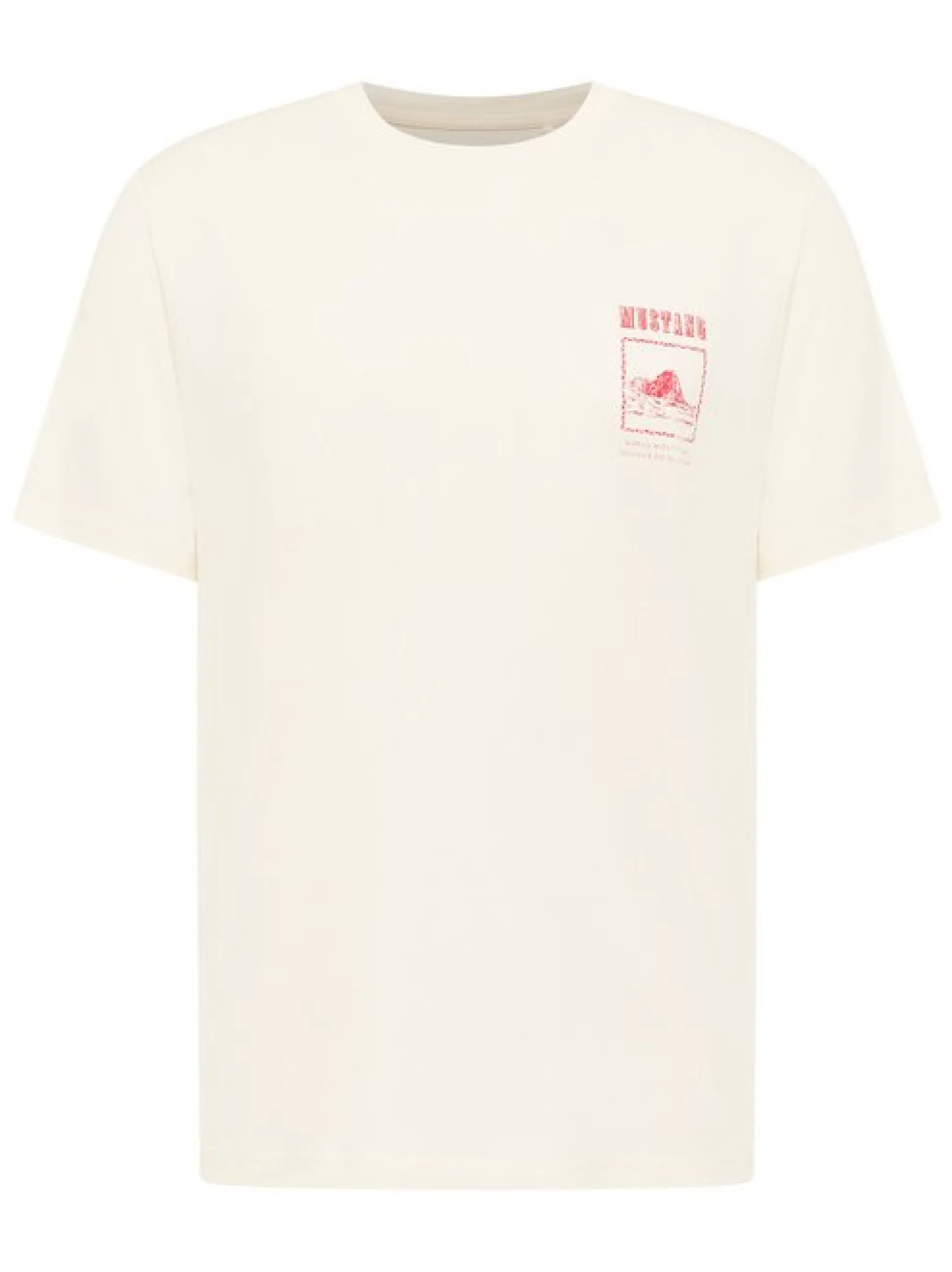 Mustang Herren T-Shirt in ecru - Ausschnitt: Rundhals