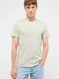 Mustang Herren T-Shirt in grün - Ausschnitt: Rundhals