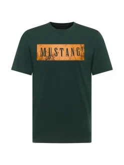 Mustang Herren T-Shirt in grün - Ausschnitt: Rundhals