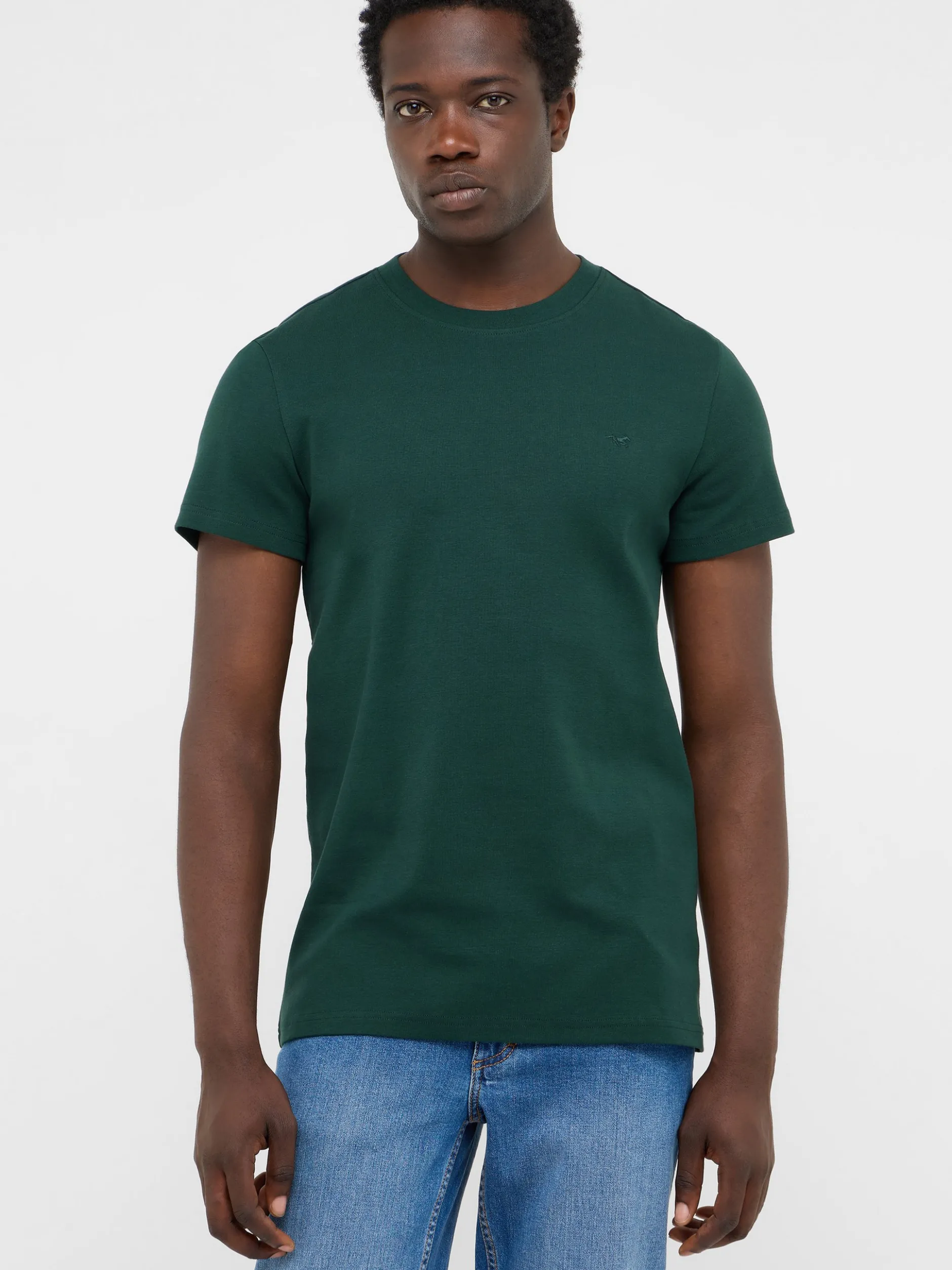 Mustang Herren T-Shirt in grün - Ausschnitt: Rundhals