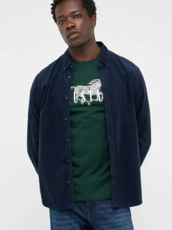Mustang Herren T-Shirt in grün - Ausschnitt: Rundhals