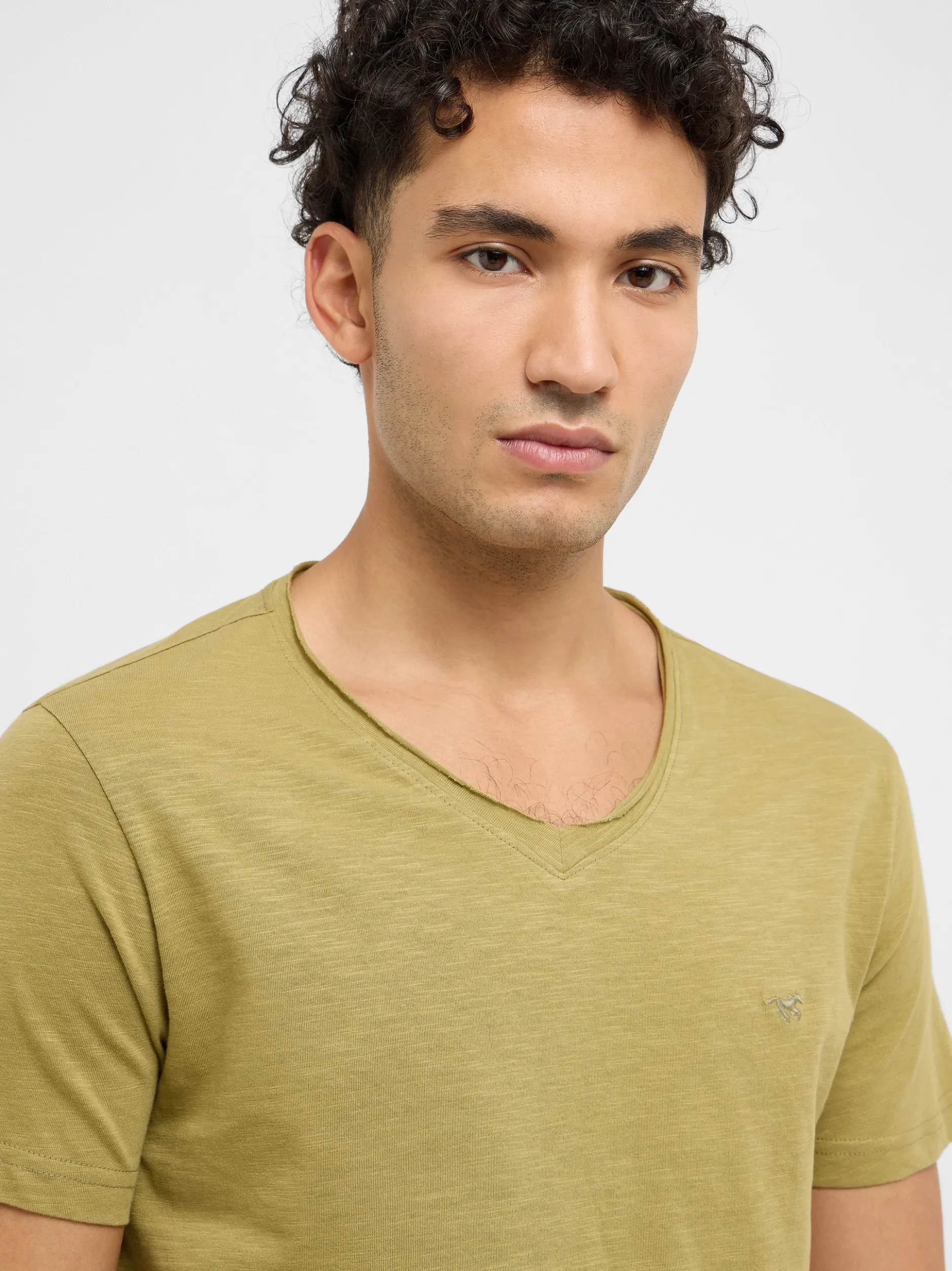Mustang Herren T-Shirt in grün - Ärmel: Halbarm