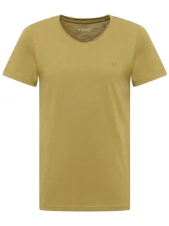 Mustang Herren T-Shirt in grün - Ärmel: Halbarm