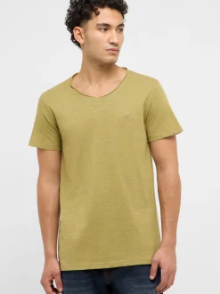 Mustang Herren T-Shirt in grün - Ärmel: Halbarm