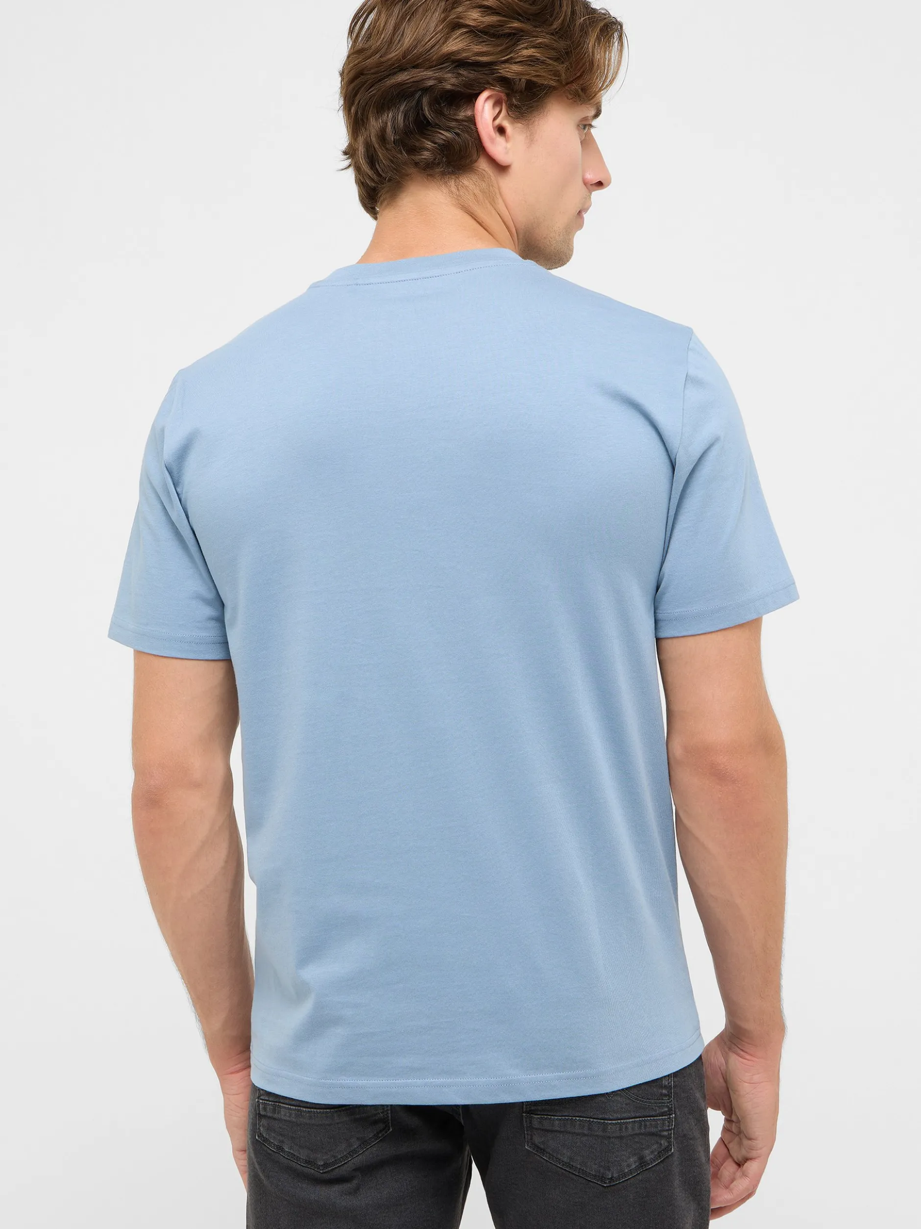 Mustang Herren T-Shirt in hellblau - Ärmel: Halbarm