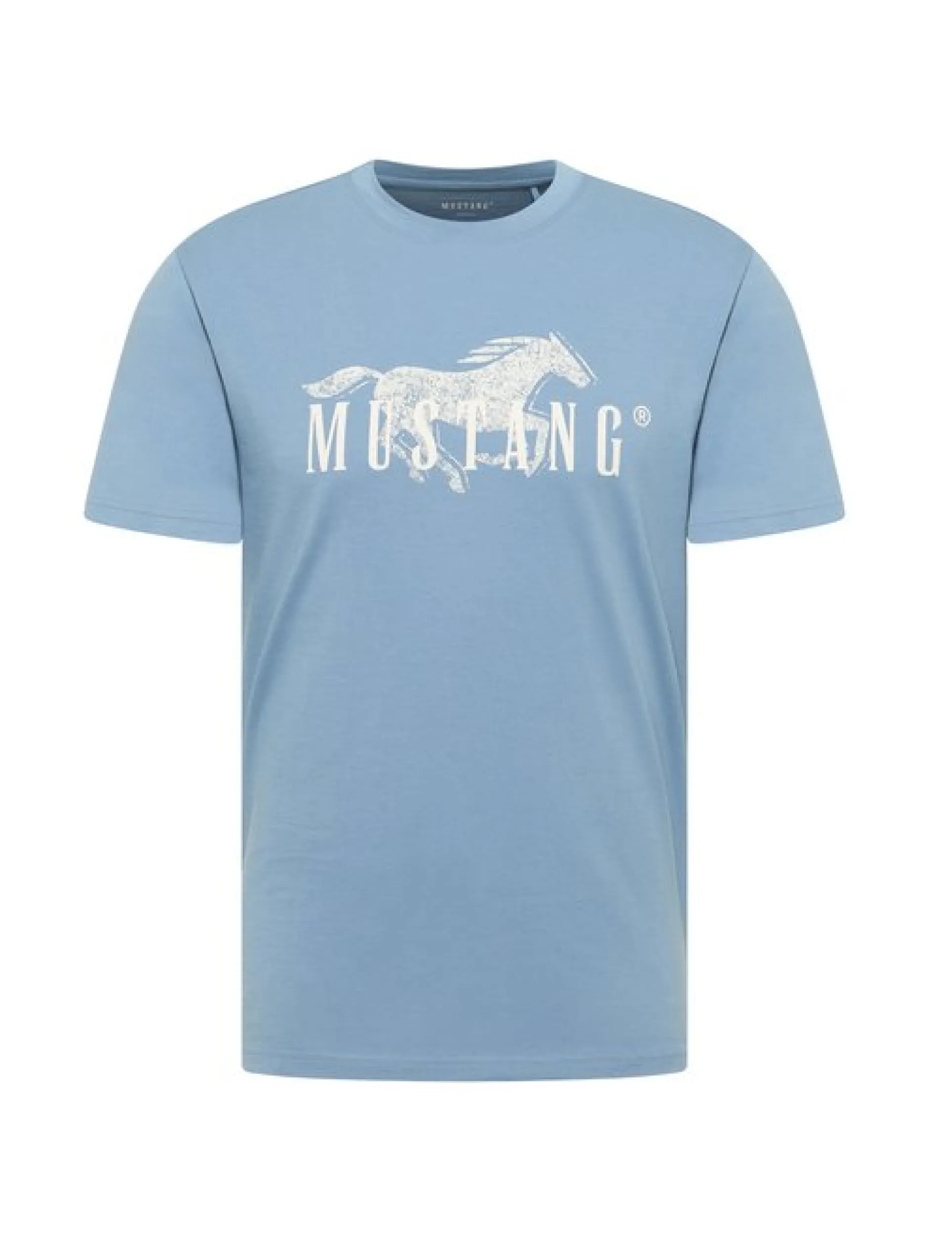 Mustang Herren T-Shirt in hellblau - Ärmel: Halbarm