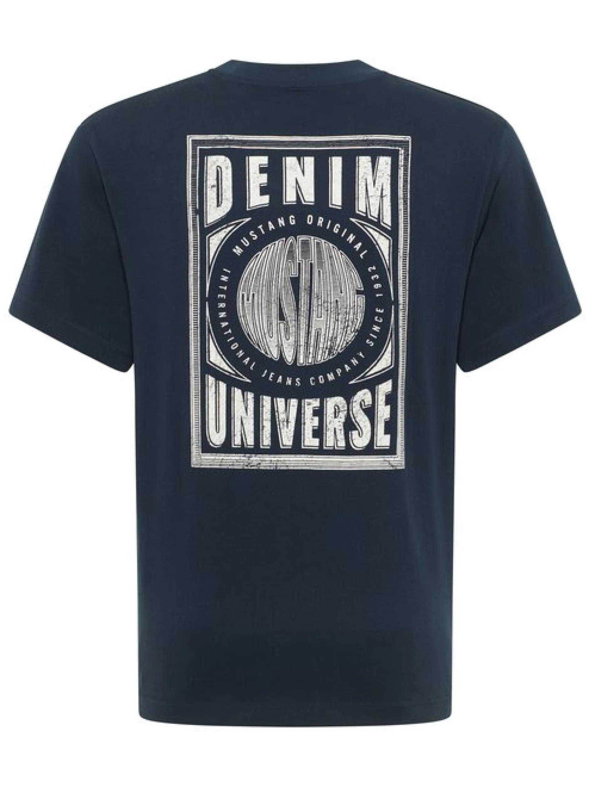 Mustang Herren T-Shirt in marine - Ausschnitt: Rundhals