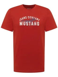 Mustang Herren T-Shirt in rot - Ausschnitt: Rundhals