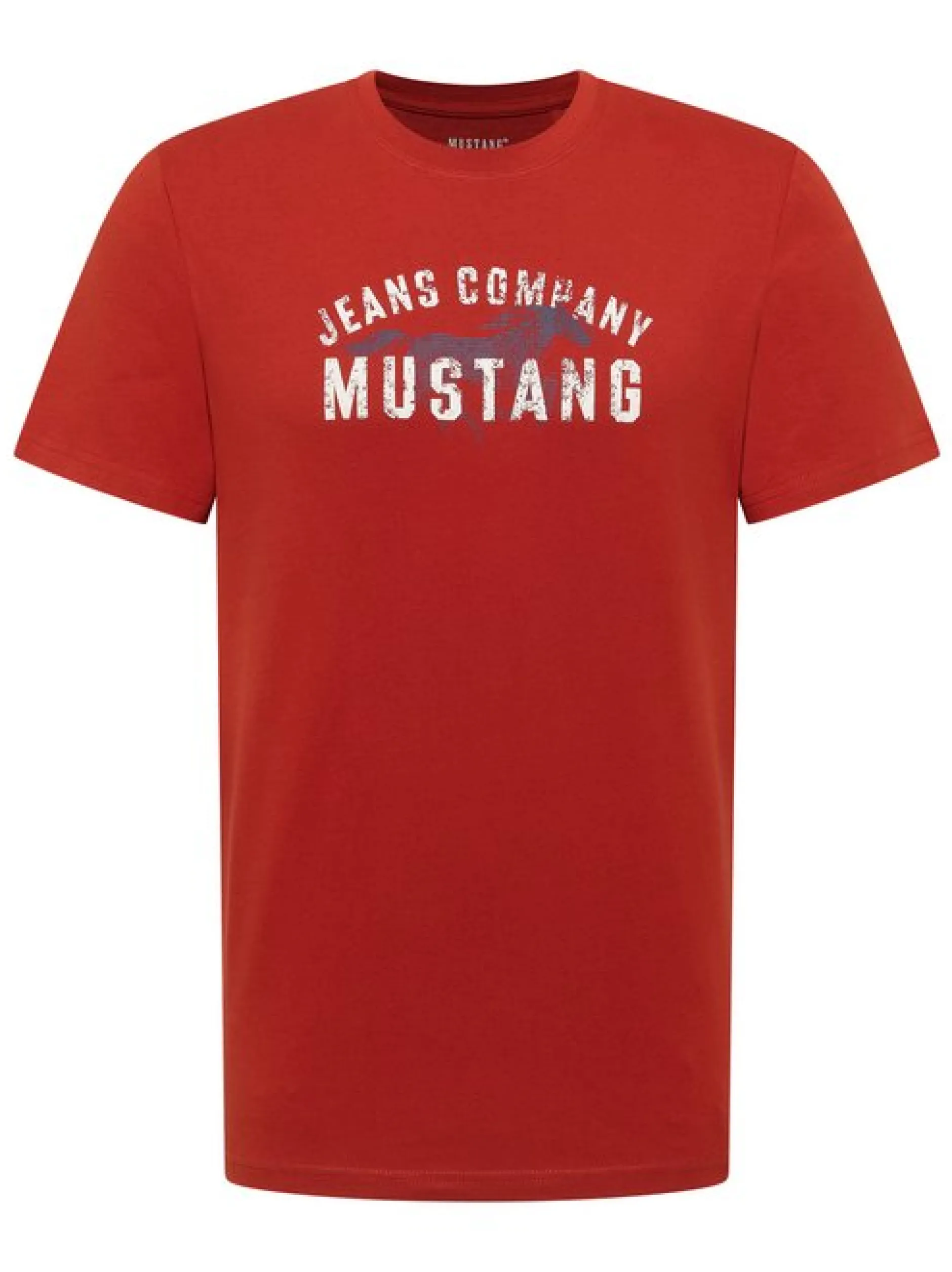 Mustang Herren T-Shirt in rot - Ausschnitt: Rundhals