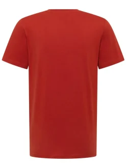 Mustang Herren T-Shirt in rot - Ausschnitt: Rundhals