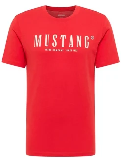 Mustang Herren T-Shirt in rot - Ausschnitt: Rundhals