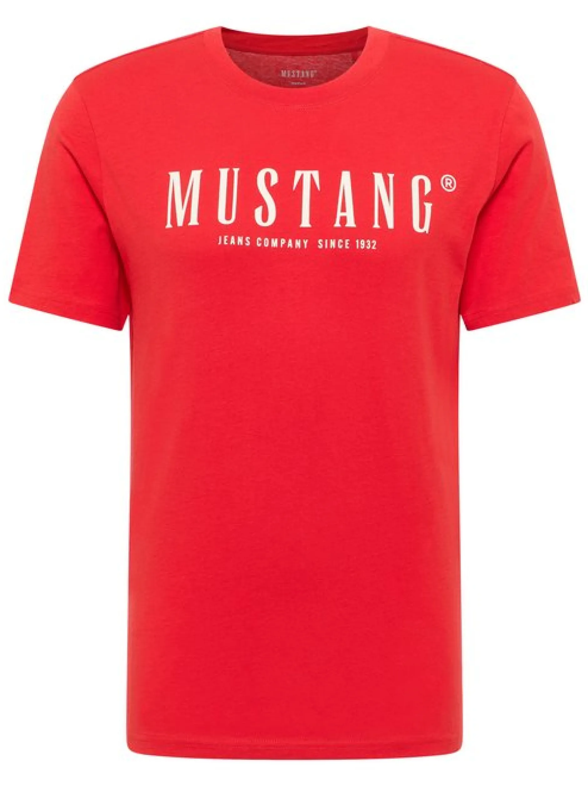 Mustang Herren T-Shirt in rot - Ausschnitt: Rundhals