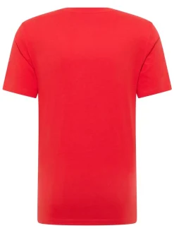 Mustang Herren T-Shirt in rot - Ausschnitt: Rundhals
