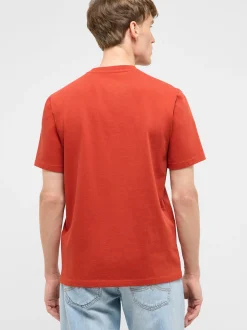 Mustang Herren T-Shirt in rot - Ausschnitt: Rundhals