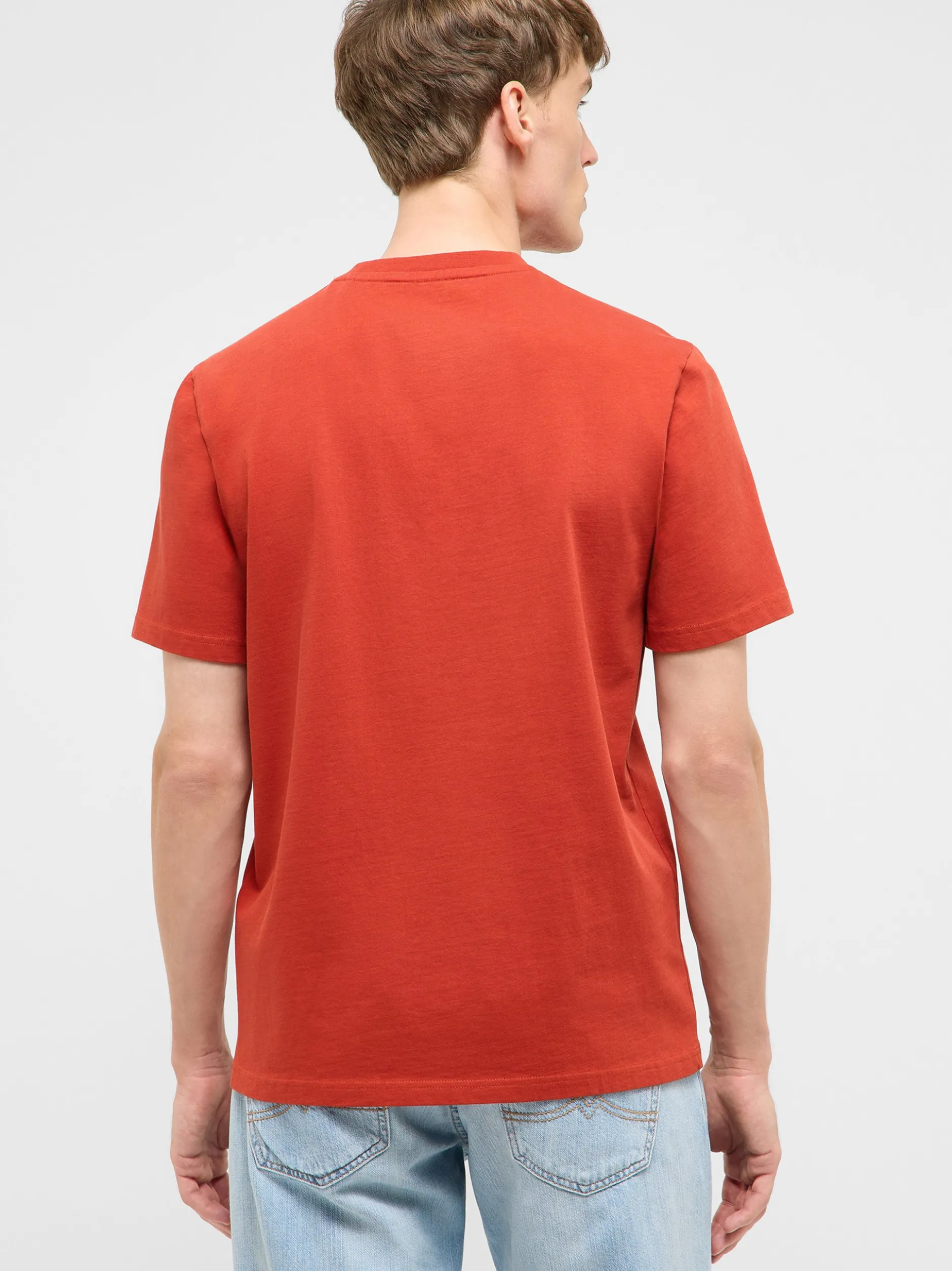 Mustang Herren T-Shirt in rot - Ausschnitt: Rundhals