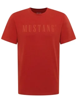 Mustang Herren T-Shirt in rot - Ausschnitt: Rundhals