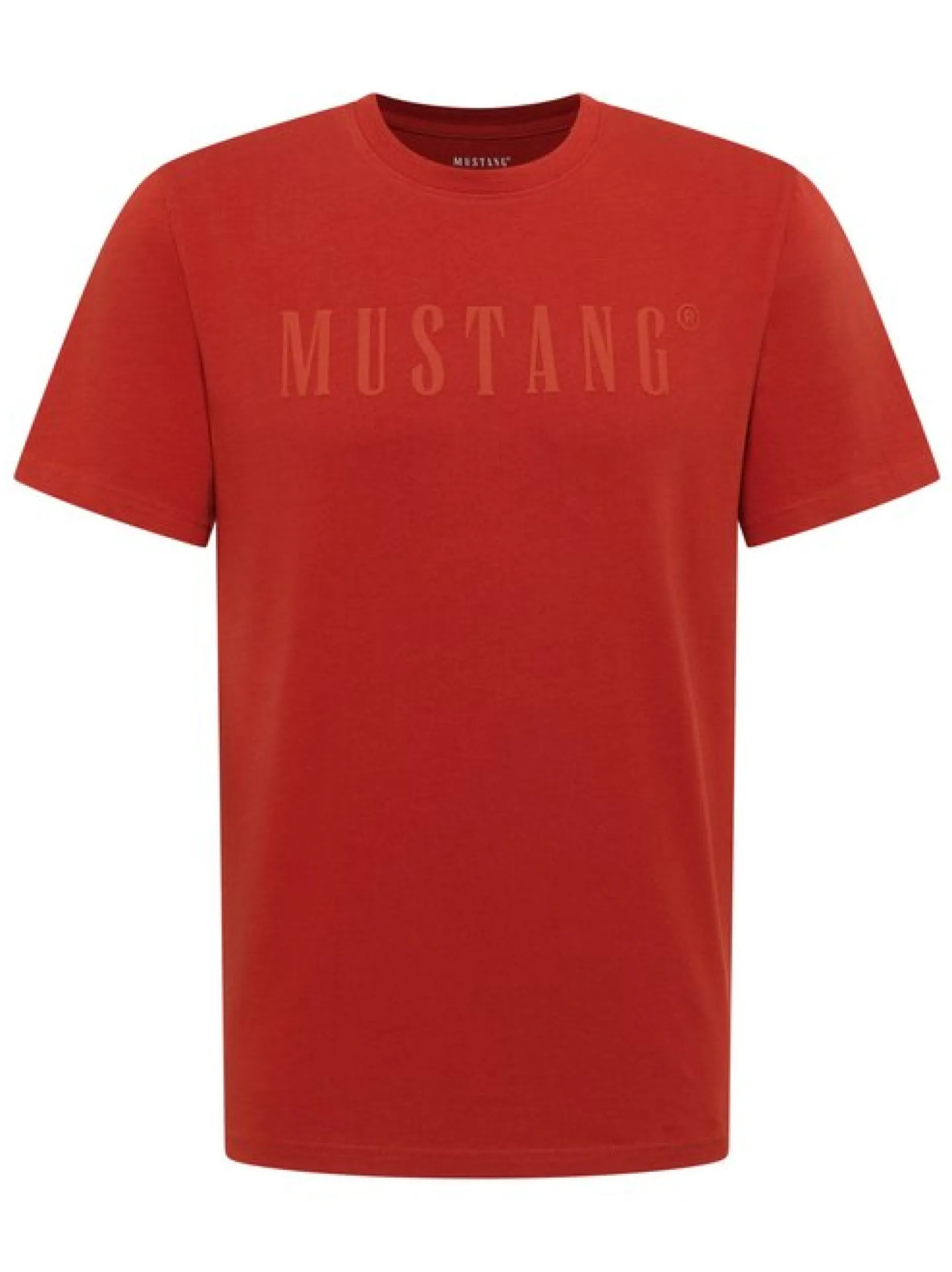 Mustang Herren T-Shirt in rot - Ausschnitt: Rundhals
