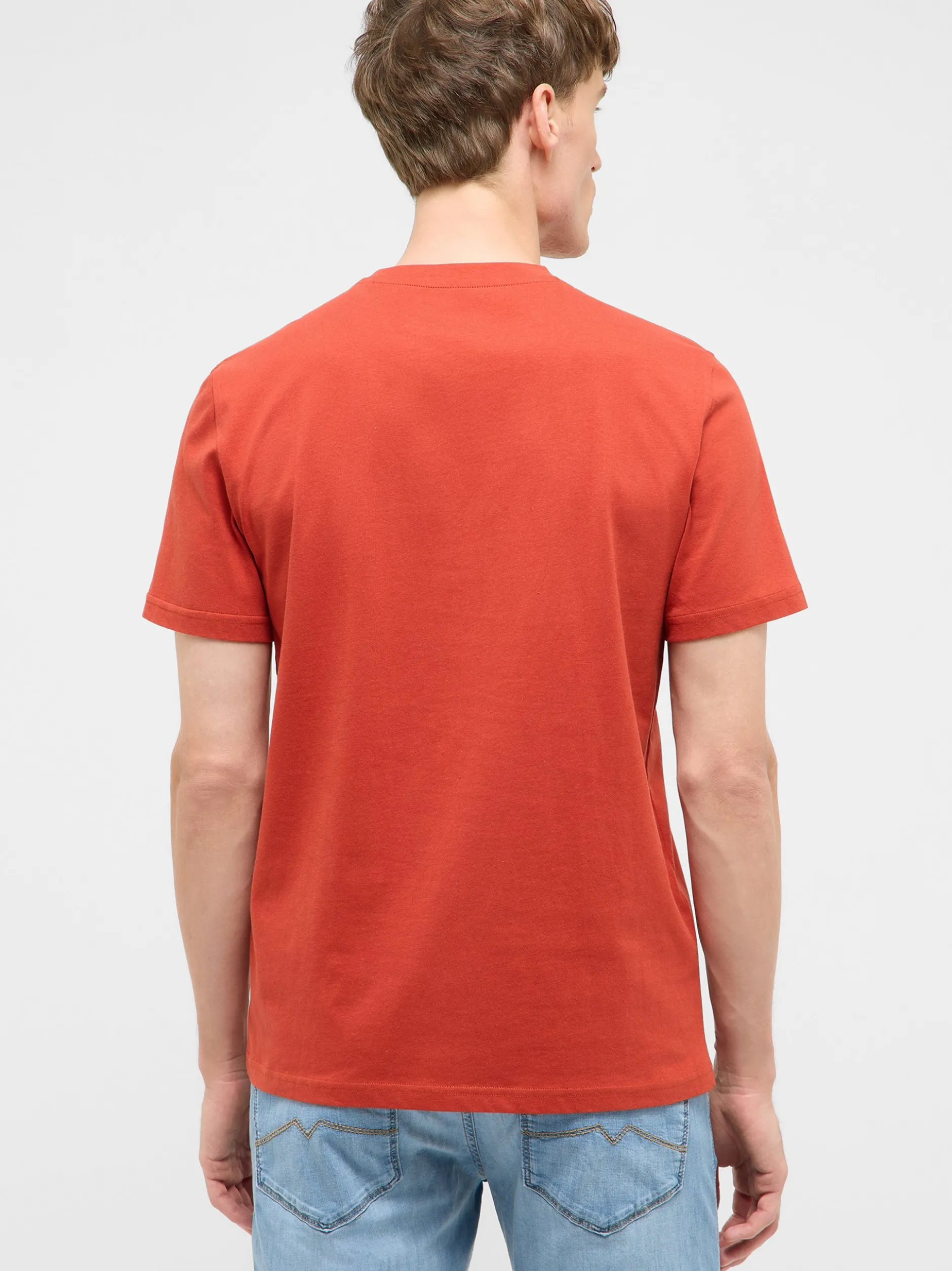 Mustang Herren T-Shirt in rot - Ausschnitt: Rundhals