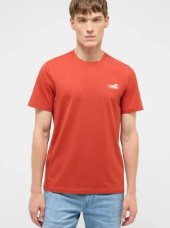 Mustang Herren T-Shirt in rot - Ausschnitt: Rundhals