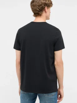 Mustang Herren T-Shirt in schwarz - Ärmel: Halbarm