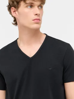 Mustang Herren T-Shirt in schwarz - Ärmel: Halbarm