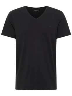 Mustang Herren T-Shirt in schwarz - Ärmel: Halbarm