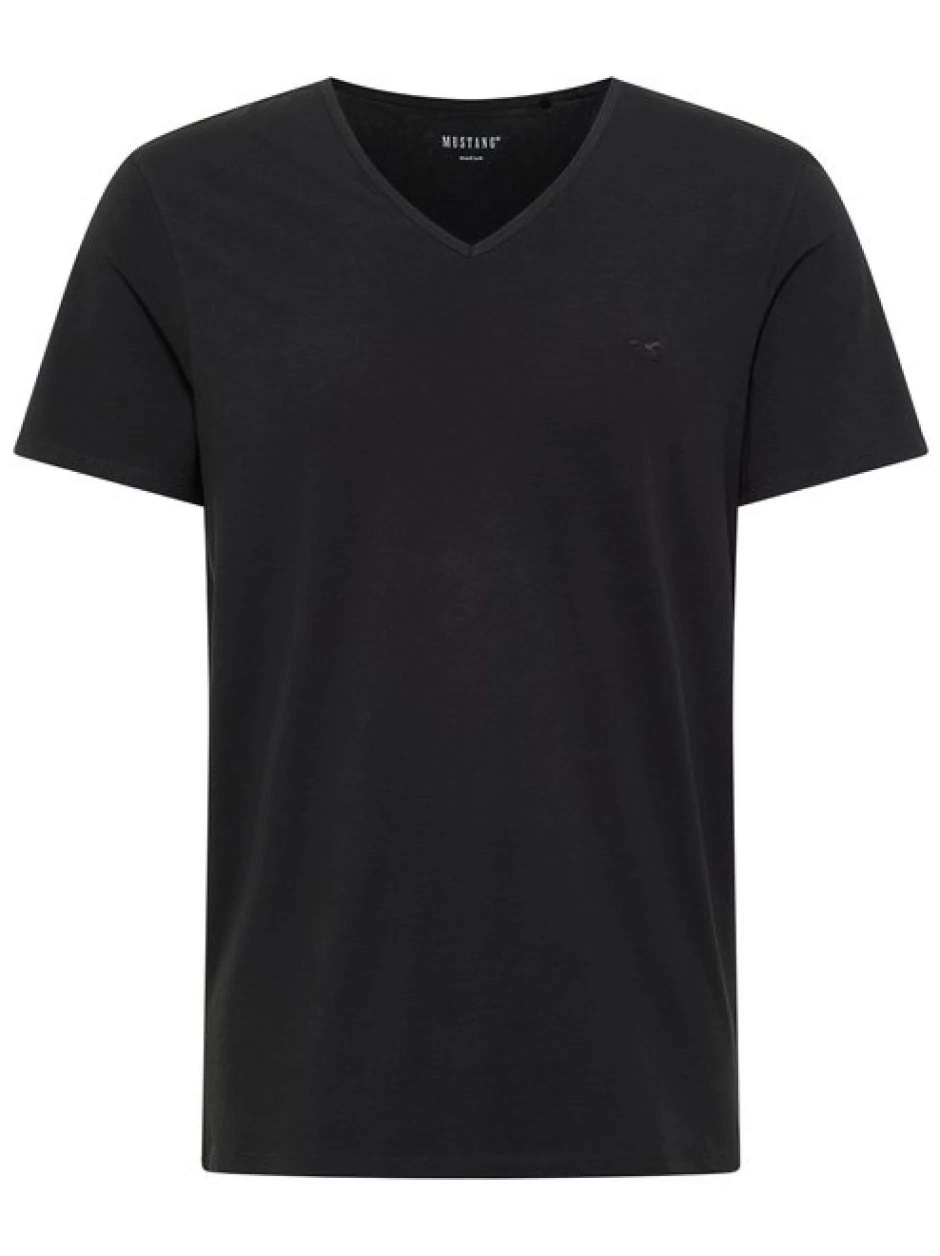 Mustang Herren T-Shirt in schwarz - Ärmel: Halbarm