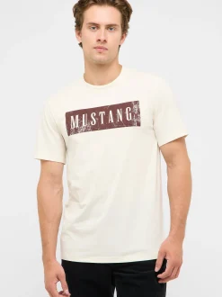 Mustang Herren T-Shirt in weiß - Ausschnitt: Rundhals