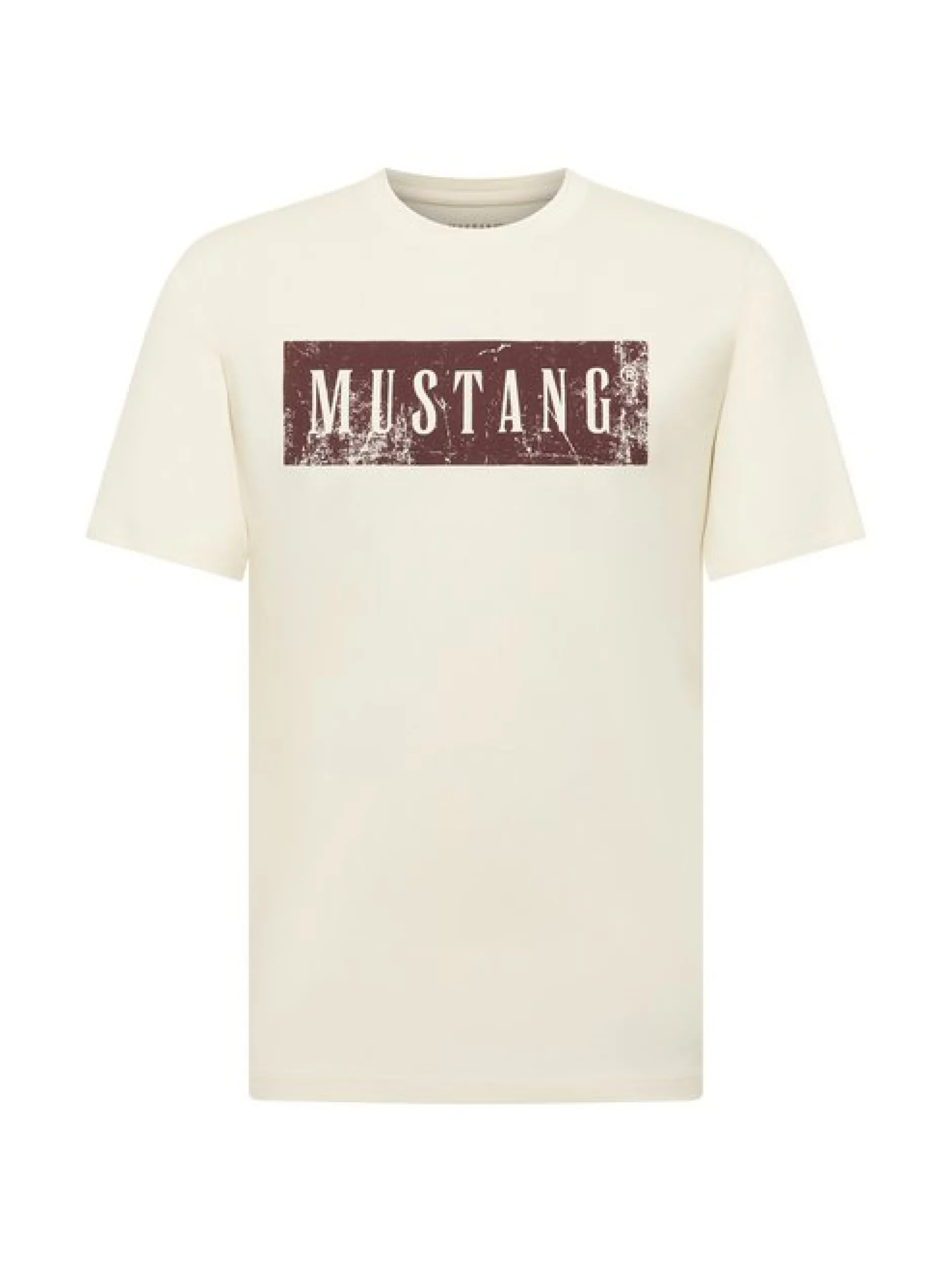 Mustang Herren T-Shirt in weiß - Ausschnitt: Rundhals