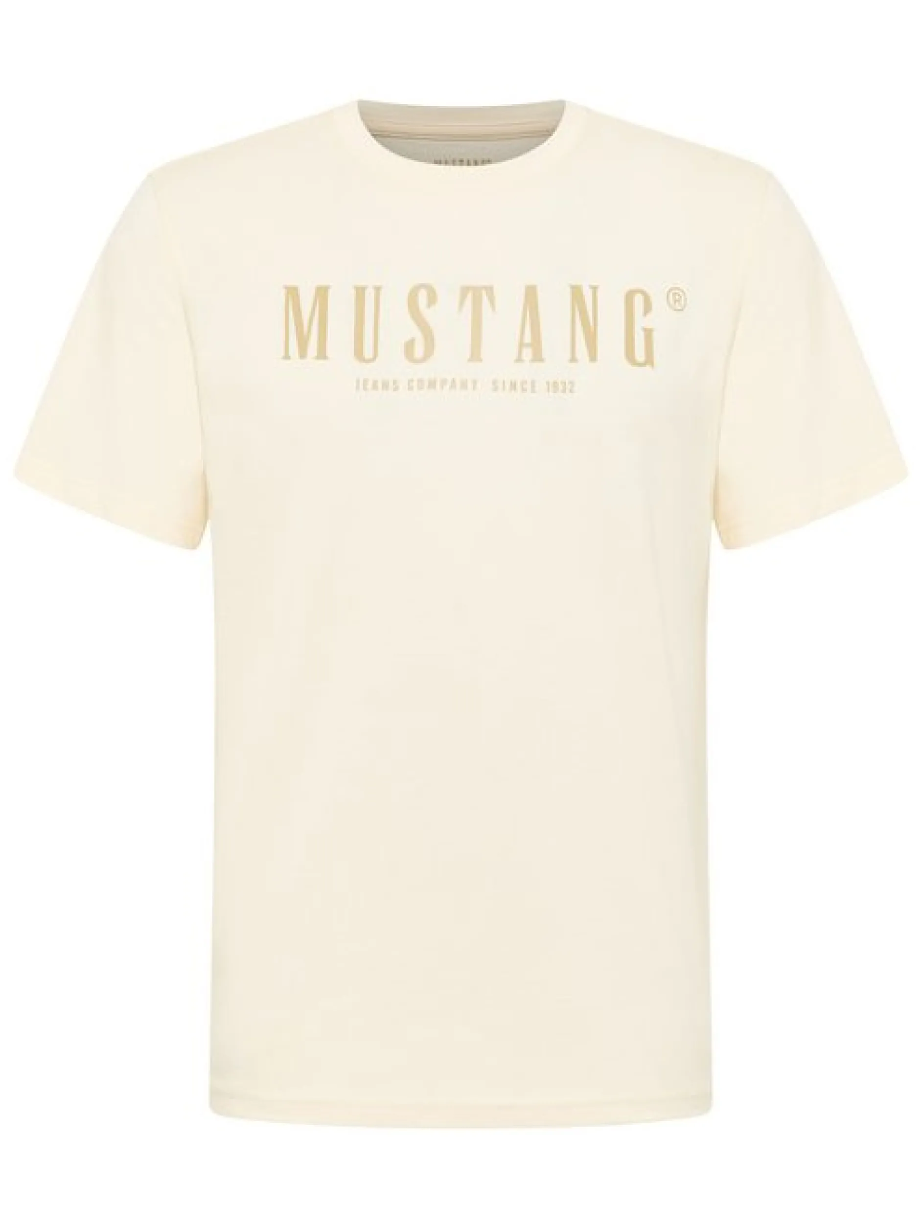 Mustang Herren T-Shirt in weiß - Ausschnitt: Rundhals