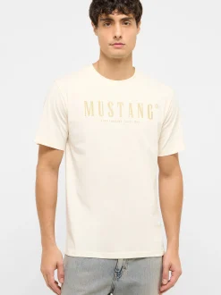 Mustang Herren T-Shirt in weiß - Ausschnitt: Rundhals