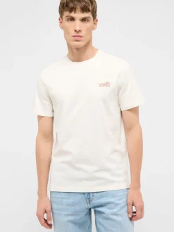Mustang Herren T-Shirt in weiß - Ausschnitt: Rundhals