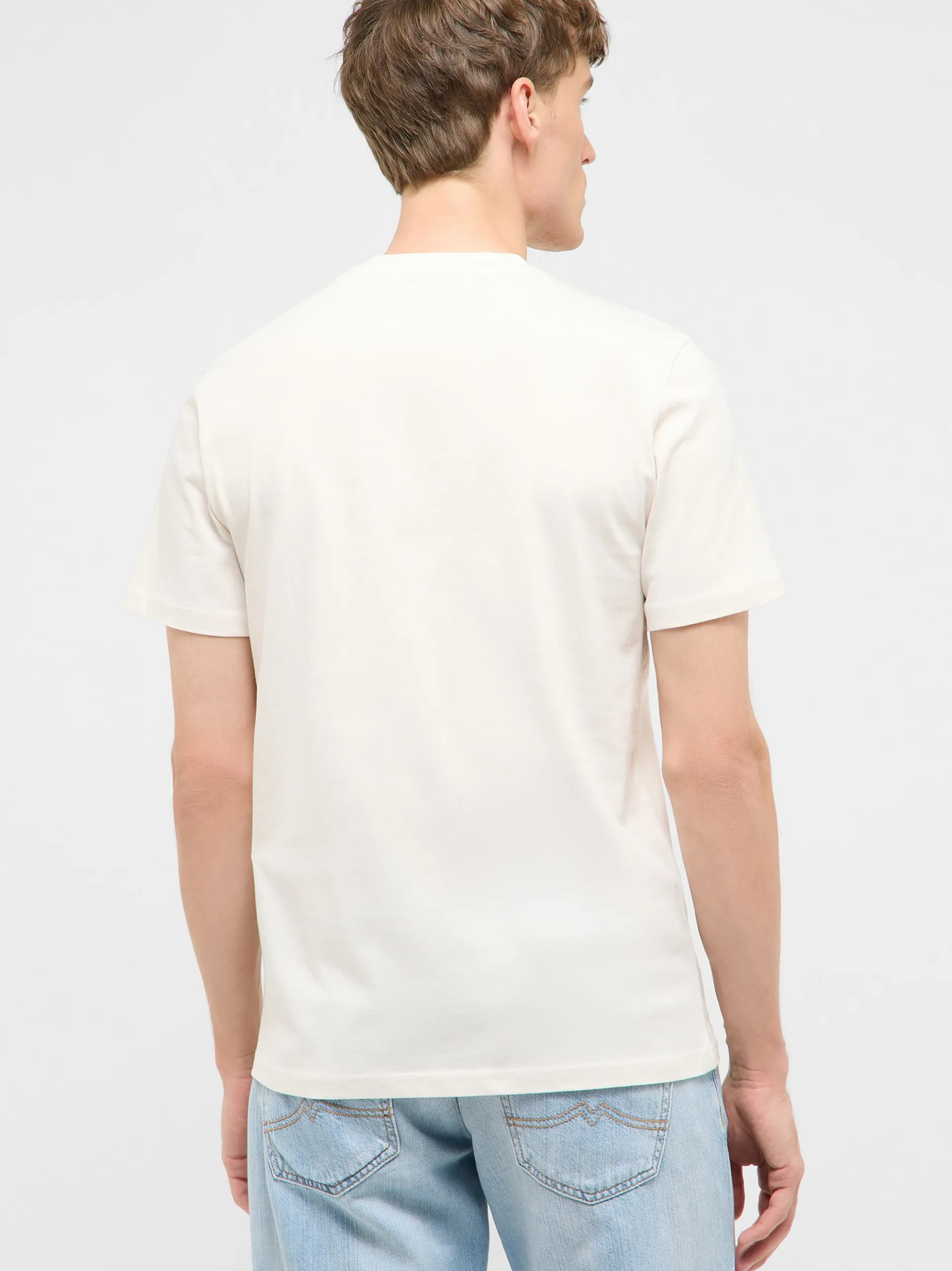 Mustang Herren T-Shirt in weiß - Ausschnitt: Rundhals