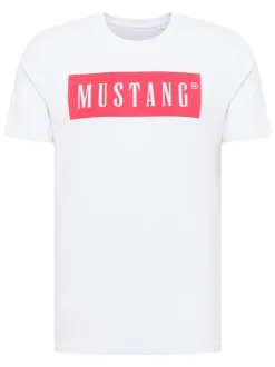 Mustang Herren T-Shirt in weiß - Ausschnitt: Rundhals