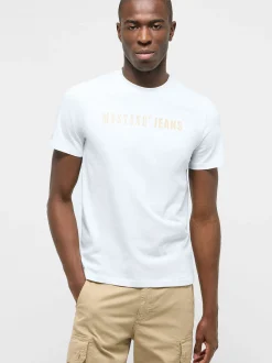 Mustang Herren T-Shirt in weiß - Ausschnitt: Rundhals
