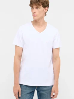 Mustang Herren T-Shirt in weiß - Ärmel: Halbarm
