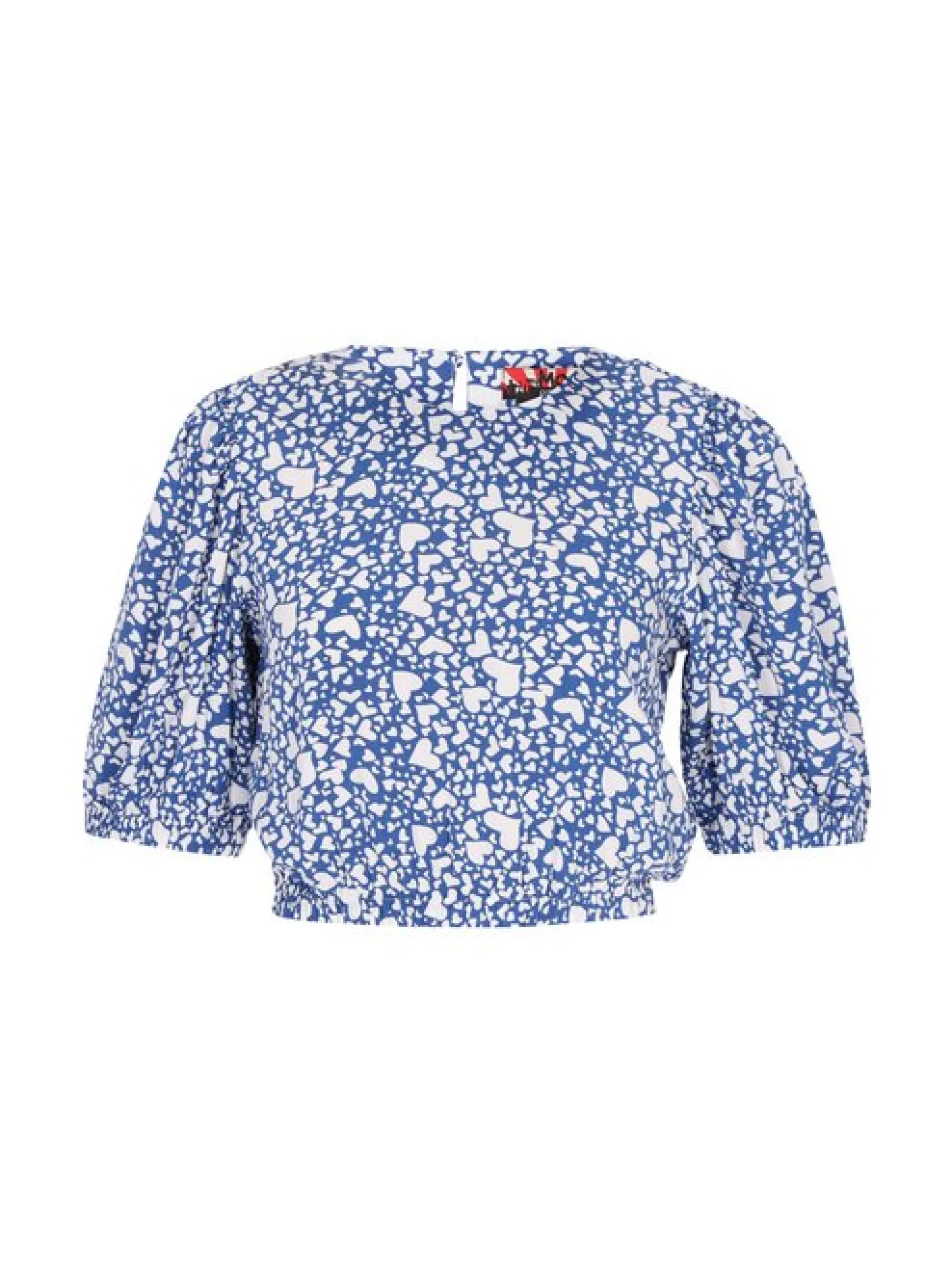 MyMo Damen Bluse in blau - Ausschnitt: Rundhals